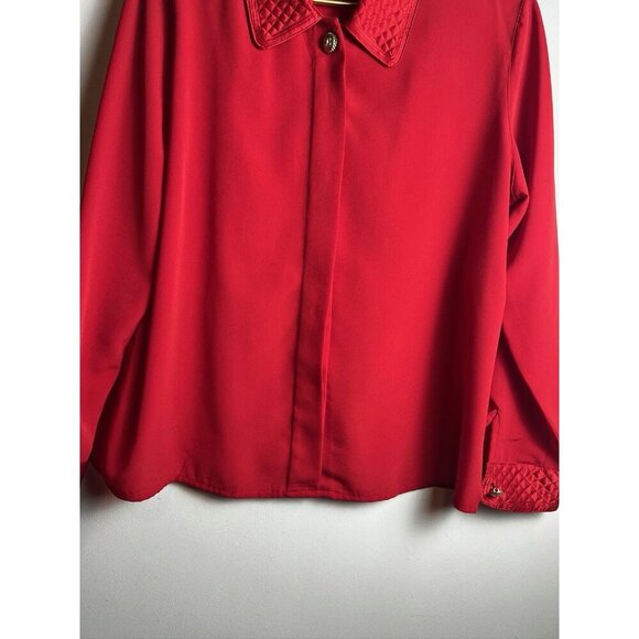 Vintage Just for petites red button down - Picture 8 of 10